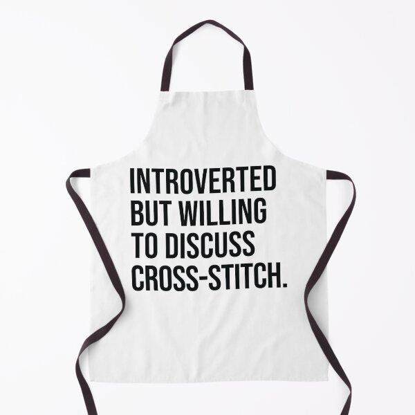 Item preview, Cross Stitch Funny Introverted Sewing Saying designed and sold by woodesigner.