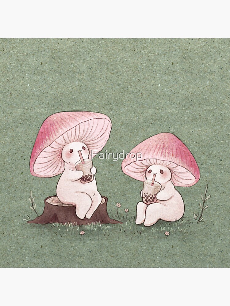 Mycena Mushrooms with Boba Tea by Fairydrop