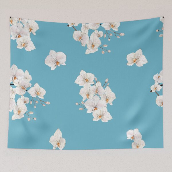 Item preview, White Lily Watercolor Flower on Atomizer Light Blue  designed and sold by HiddenPuppets.