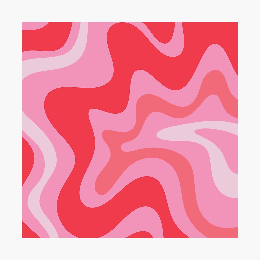 Retro Liquid Swirl Abstract Pattern Square Bright Cherry Red and Pink" Framed Art Print for Sale by kierkegaard Redbubble