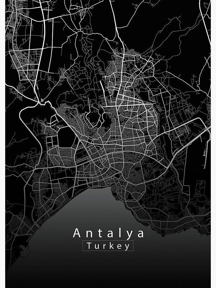 "Antalya Turkey City Map dark" Poster for Sale by RobinNiemczyk