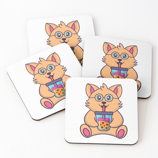 Item preview, cat  cute drinking boba milk  designed and sold by Reo12.