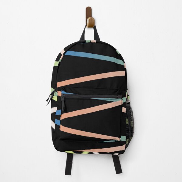Item preview, Colorful Stripes Line Pattern With Black Background designed and sold by wSmileFlowerw.