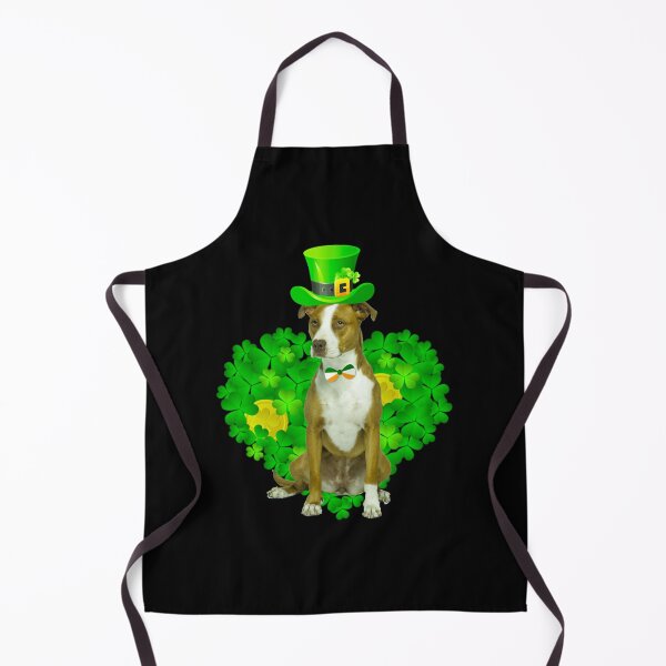 Item preview, Brown and White Pitbull St Patrick's Day, Lucky Pitbull Dog Shamrock designed and sold by Sven Seiler.