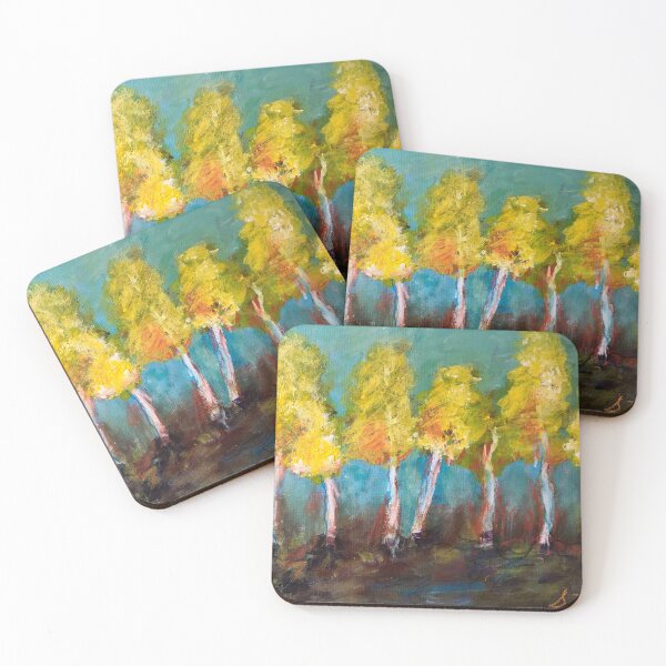 Item preview, Yellow Birch Trees ~ acrylic painting  designed and sold by Bellefleurista.