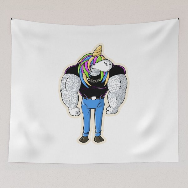 Item preview, muscular and tattooed unicorn designed and sold by TomiAx.