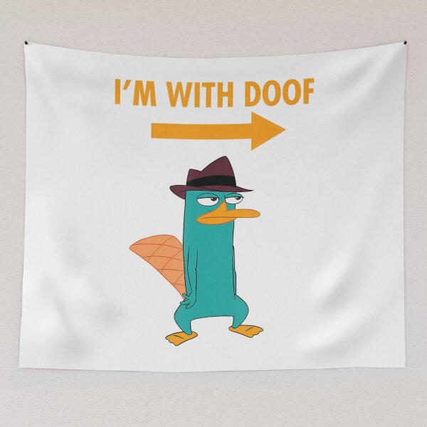 Item preview, The Universe I_m With Doof Funny Cartoon designed and sold by poolbar.