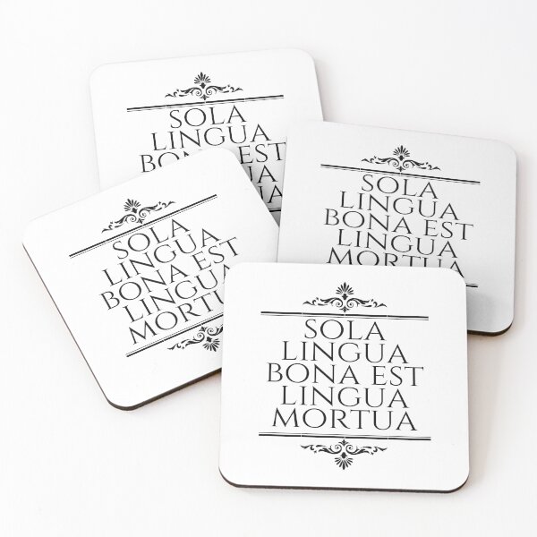 Item preview, The Only Good Language Is A Dead Language - Sola Lingua Bona Est Lingua Mortua - Latin Sayings - Stacked Black designed and sold by ElementJourney.