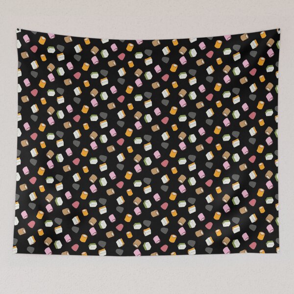 Item preview, Dolly Mixture/Pick and Mix Sweets Colourful Pattern on Black designed and sold by yellowkats.