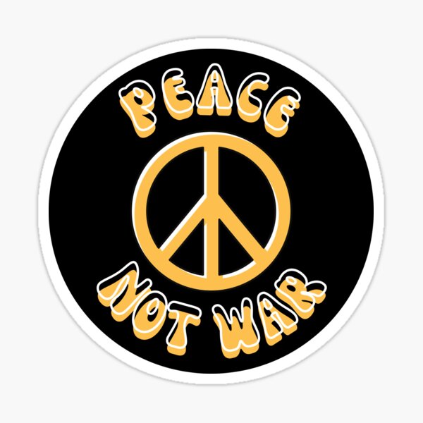 Item preview, Peace Not War with CND peace logo - daffodil yellow designed and sold by BTCelebration.