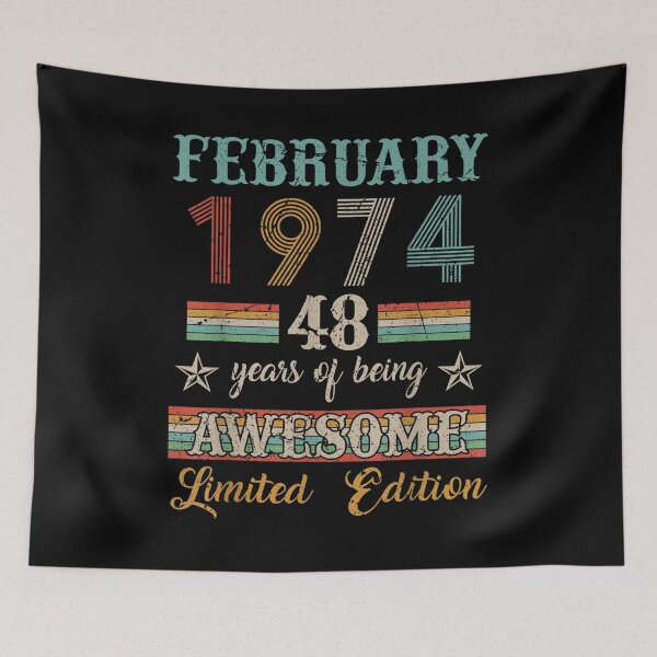 Item preview, 48 Years Old 48th Birthday Decoration Vintage February 1974  designed and sold by vergielx.