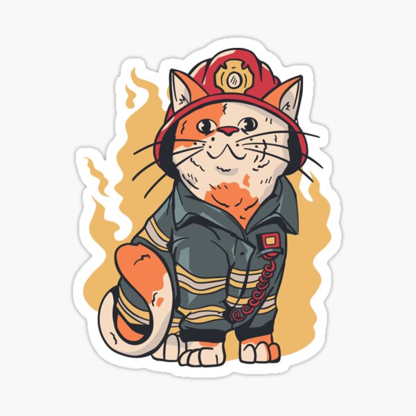 Cat icon (PFP)  Cat firefighter - Stock Illustration [106509363