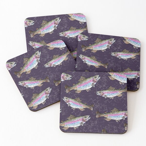 Item preview, Rainbow Trout Fish Pattern - Dark Purple designed and sold by Michelebuttons.