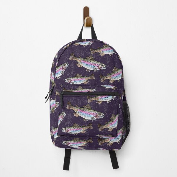 Item preview, Rainbow Trout Fish Pattern - Dark Purple designed and sold by Michelebuttons.