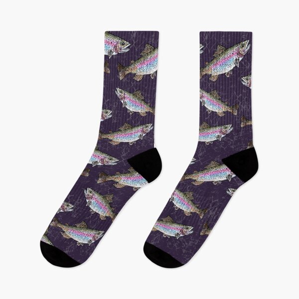 Item preview, Rainbow Trout Fish Pattern - Dark Purple designed and sold by Michelebuttons.