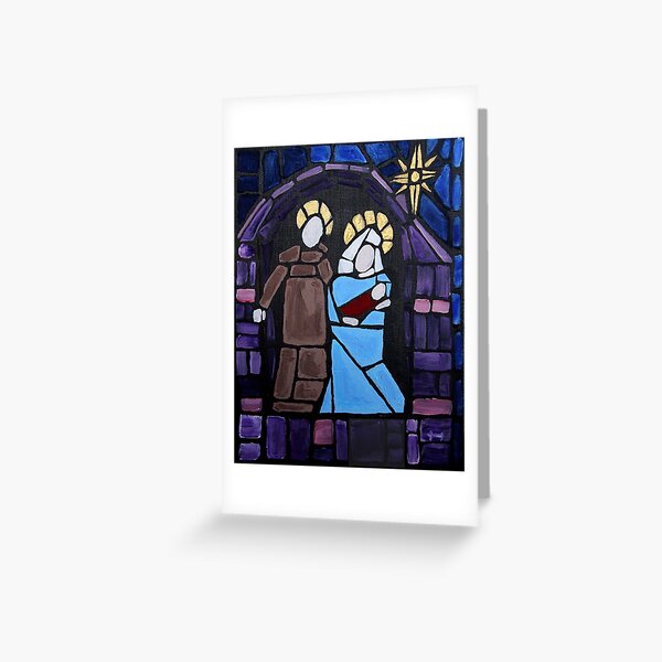 Nativity Stained Glass Greeting Card