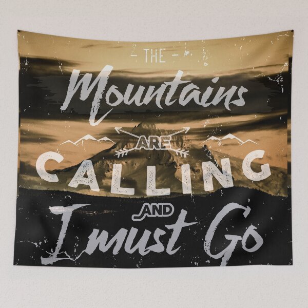 Artikelvorschau, Berge Bäume Wald Nebel - Mount Hood Rising - Text Prosa Tapisserie - Berge rufen entworfen und verkauft von travel101.
