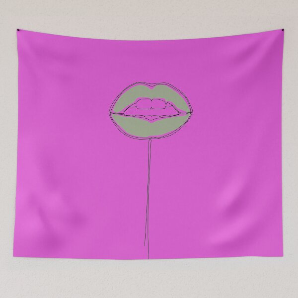 Item preview,  Matcha Green Lips Drawing Kissing Lady In Line Minimalist Air Kiss  designed and sold by poolbar.