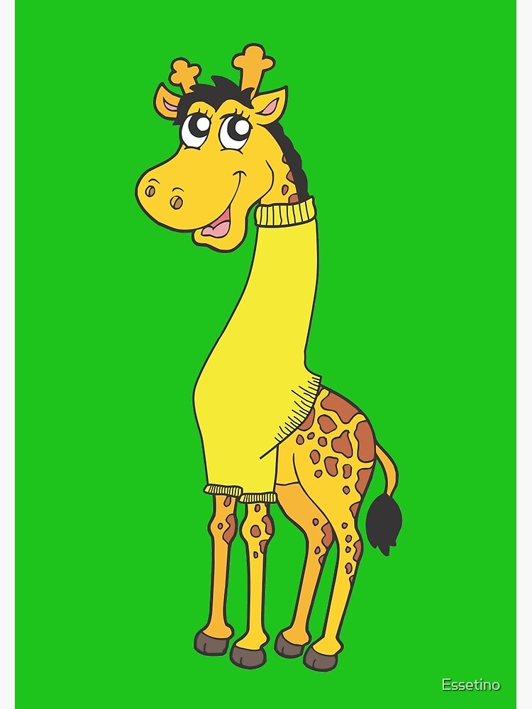 "Giraffe Wearing Turtleneck TShirt Funny Cute Novelty" Spiral Notebook for Sale by Essetino