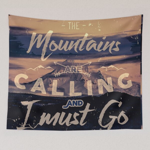 Artikelvorschau, Berge Bäume Wald Nebel - Mount Hood Rising - Text Prosa Tapisserie - Berge rufen entworfen und verkauft von travel101.