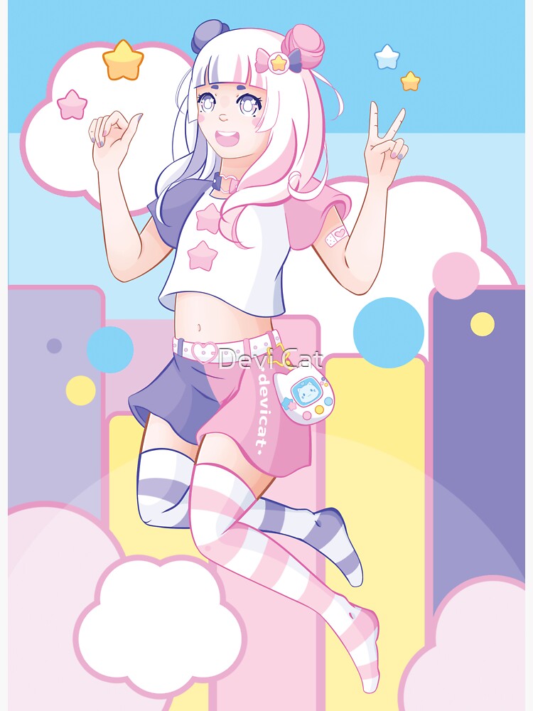 Thumbnail 3 of 3, Sticker, CandiCat Jumping Girl • 2021 designed and sold by devicatoutlet.