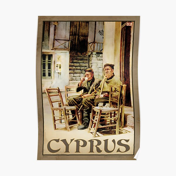 Travel Poster 03 - Kafenion, Panayia Village - Cyprus Poster
