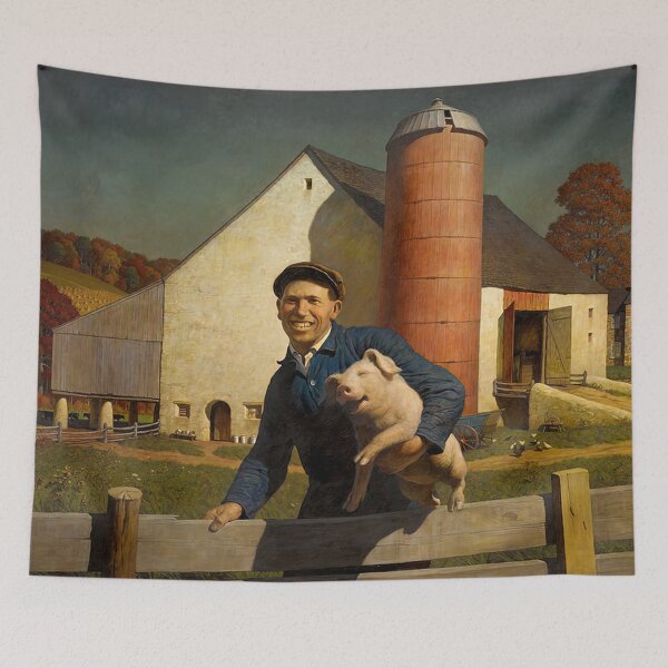 Item preview, Portrait of a Farmer Painting by Newell Convers Wyeth designed and sold by AestheticsXarts.