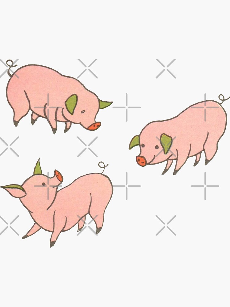 "Little Pigs Sticker Pack" Sticker by elevens Redbubble