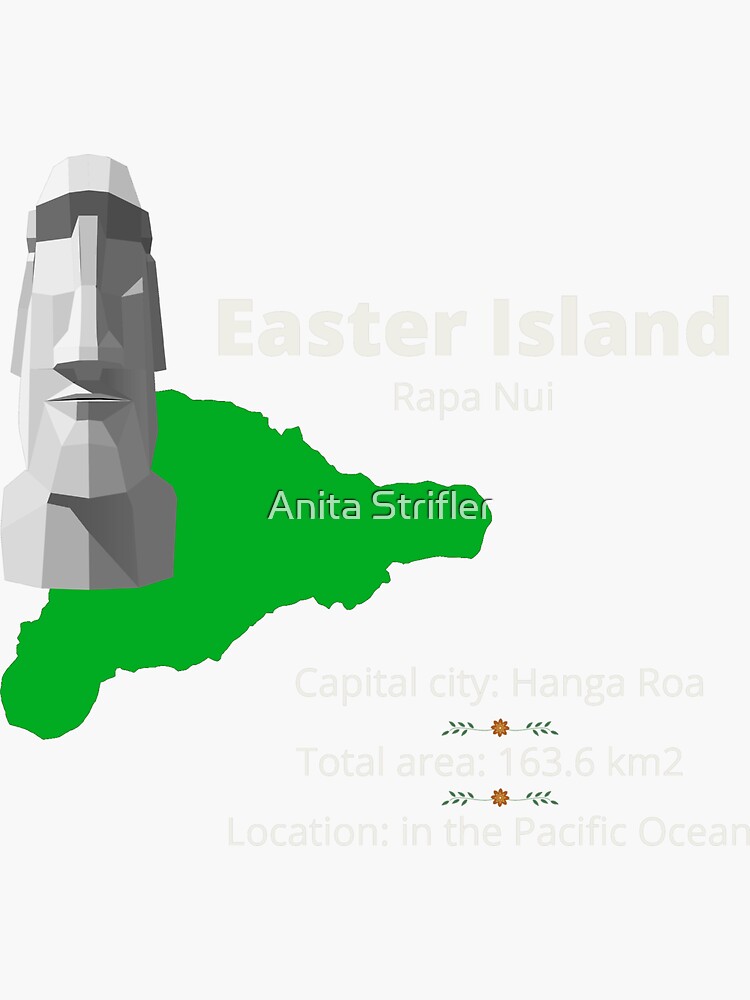 "Easter Island statue and map" Sticker by anitastrifler Redbubble