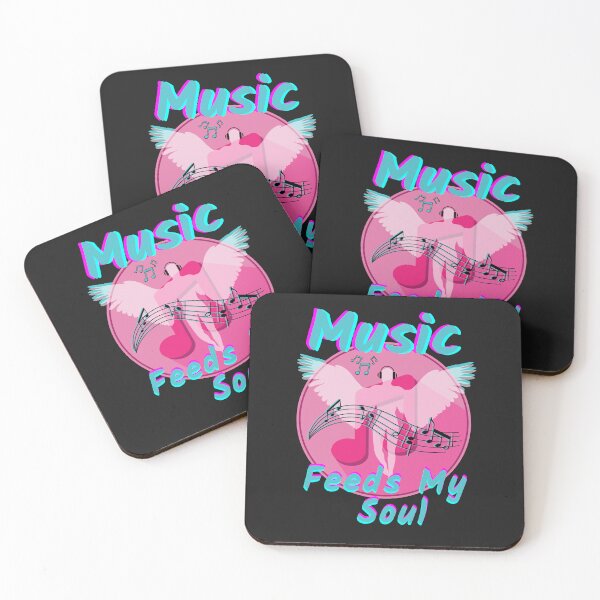 Item preview, Music feeds my soul for music lovers colourful design designed and sold by BearCaveDesigns.