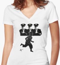 Cops Women's Fitted V-Neck T-Shirt