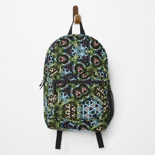 Item preview, Abstract art, mosaic kaleidoscope style, green blue black pink designed and sold by Designbyfia.