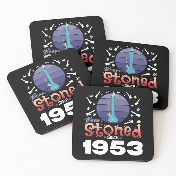 Item preview, Been stoned since 1953 (Purple retro vintage sunset with bong) designed and sold by YomeHayin.