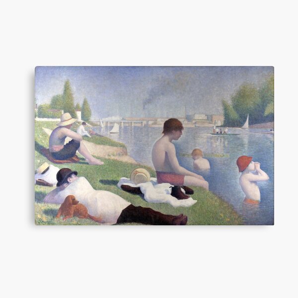 Bathers at Asnières by Georges Seurat, Georges Seurat, Bathers at Asnières, Une Baignade, Asnières, Painting Canvas Print