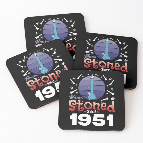 Item preview, Been stoned since 1951 (Purple retro vintage sunset with bong) designed and sold by YomeHayin.