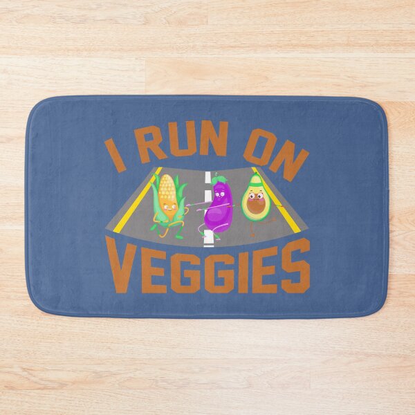 Item preview, I Run On Veggies Cute Cartoon Vegan Vegetarian Plant Based designed and sold by raretshirtsuk.