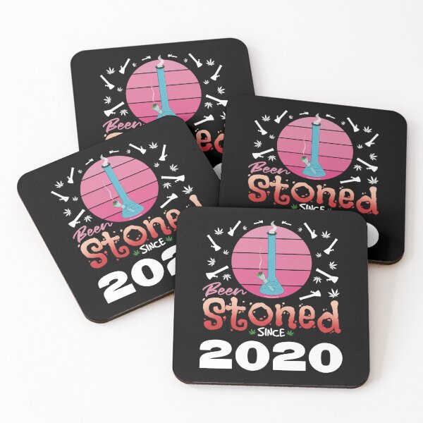Item preview, Been stoned since 2020 (Pink retro vintage sunset with bong) designed and sold by YomeHayin.