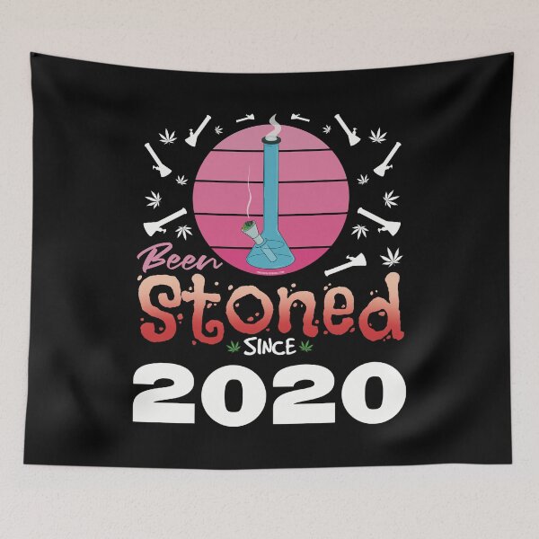 Item preview, Been stoned since 2020 (Pink retro vintage sunset with bong) designed and sold by YomeHayin.