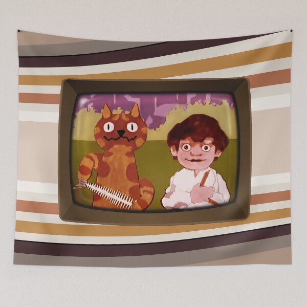 Item preview, Charley Says... Charley the Cat Public Information Films (on the TV set) - Vintage Seventies Retro  designed and sold by RetroTeeStudio.