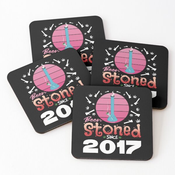 Item preview, Been stoned since 2017 (Pink retro vintage sunset with bong) designed and sold by YomeHayin.