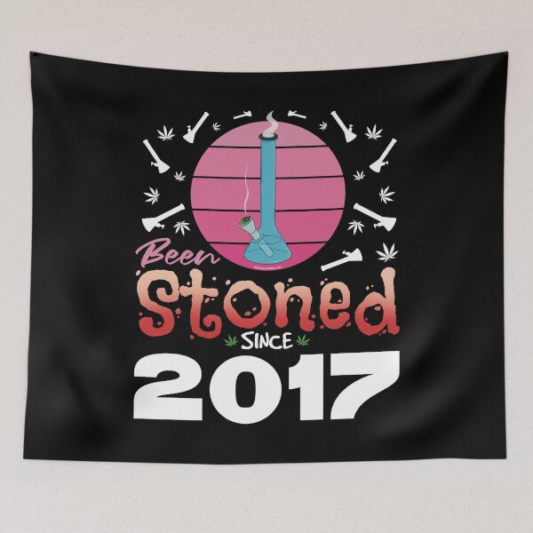 Item preview, Been stoned since 2017 (Pink retro vintage sunset with bong) designed and sold by YomeHayin.