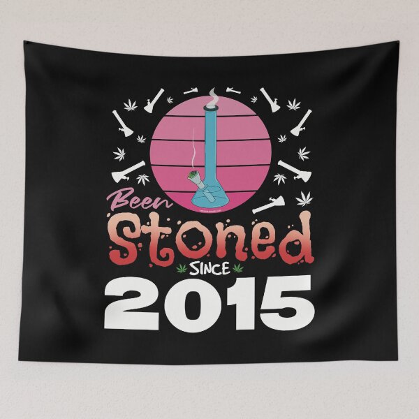 Item preview, Been stoned since 2015 (Pink retro vintage sunset with bong) designed and sold by YomeHayin.