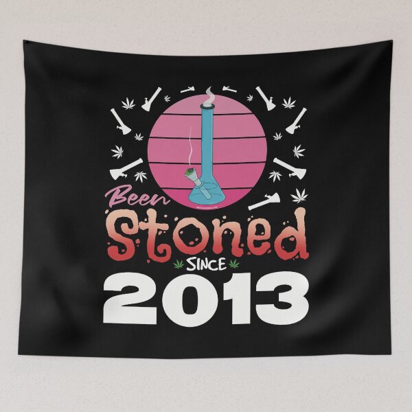 Item preview, Been stoned since 2013 (Pink retro vintage sunset with bong) designed and sold by YomeHayin.