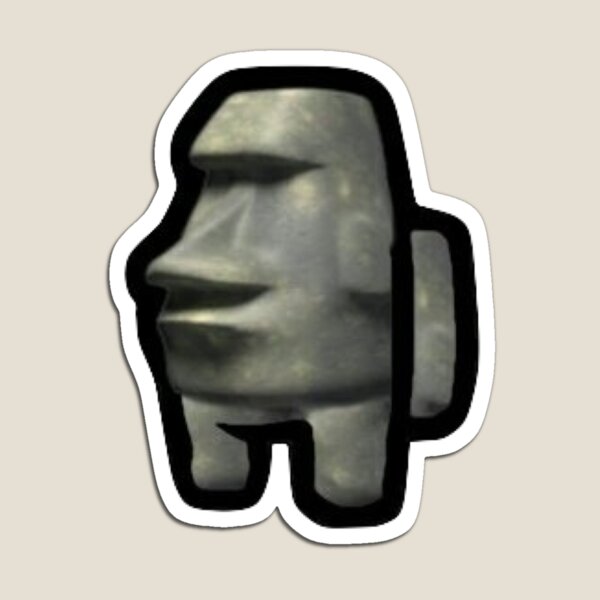 Meme Enjoyer Funny Moai Emoji - Funny Quotes - Magnet