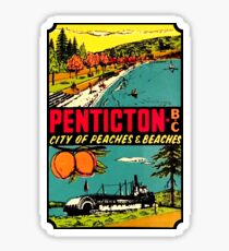 Penticton British Columbia BC Weinlese-Reise-Abziehbild Sticker