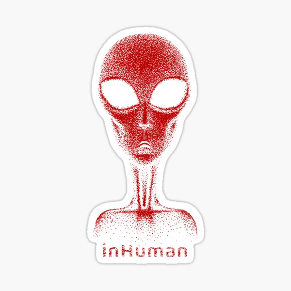 Alien inHuman on dark background Sticker