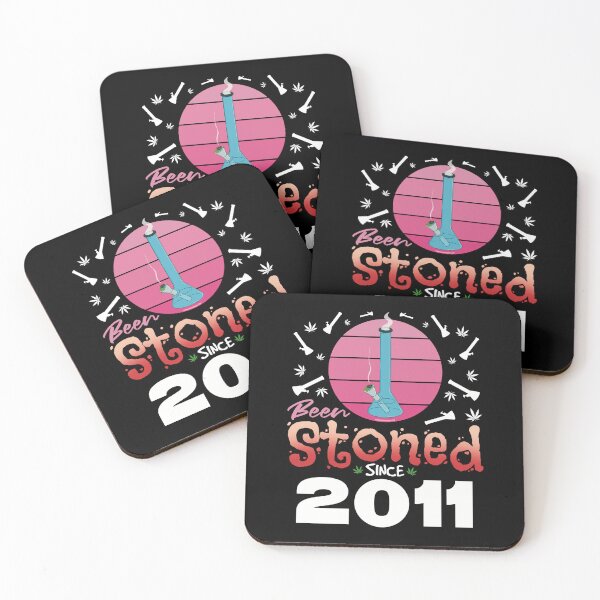 Item preview, Been stoned since 2011 (Pink retro vintage sunset with bong) designed and sold by YomeHayin.