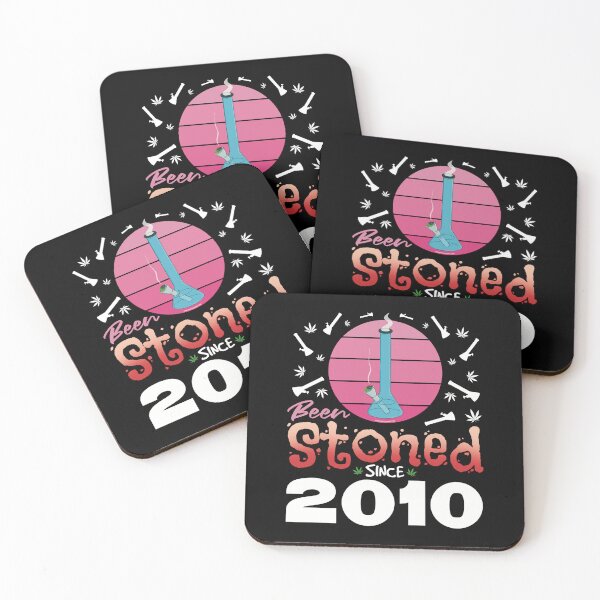 Item preview, Been stoned since 2010 (Pink retro vintage sunset with bong) designed and sold by YomeHayin.