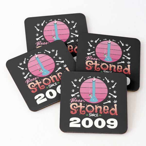 Item preview, Been stoned since 2009 (Pink retro vintage sunset with bong) designed and sold by YomeHayin.