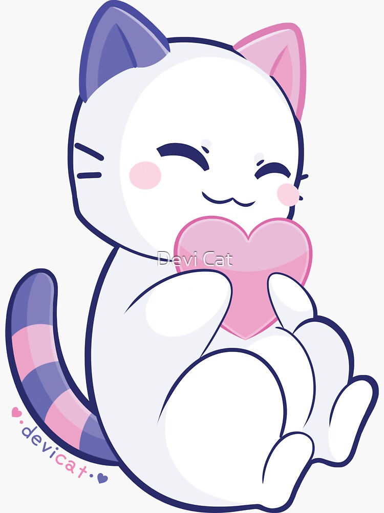 Thumbnail 3 of 3, Sticker, CandiCat Hug • 2022 designed and sold by devicatoutlet.